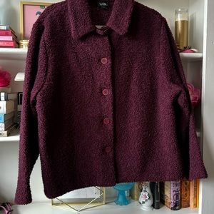 Eileen Fisher Wool Boucle coat blazer Aubergine